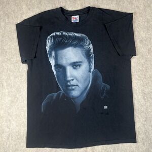 Vintage 90s Elvis Presley Shirt XL Single Stitch Made in USA Distressed